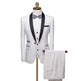 Men's 3-Piece Business Suit Set – Wedding & Formal Wear (8 Colors, S–6XL)