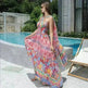 Casual Women's Floral Style Large Hem Cross Open Back Dress - EX-STOCK CANADA