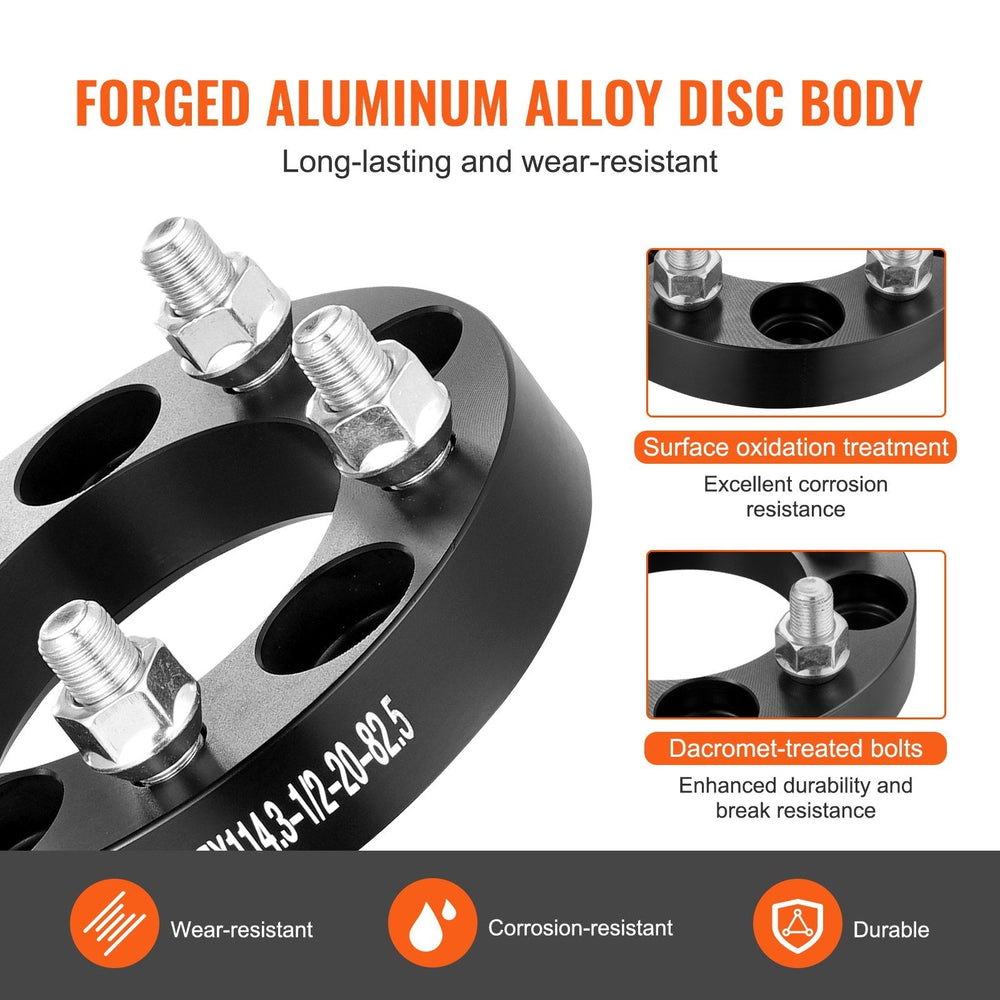 Wheel Spacers Wheel Adapters 5 Lug Forged Spacer 4 PCS Black EX-STOCK