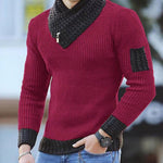 Independent Station Casual Slim Knit Pullover Long-sleeved Scarf Collar Sweater Men's EX-STOCK Canada 