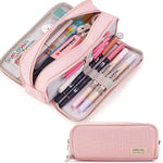Large-Capacity Multi-Layer Pencil Case – 3-Compartment Stationery Bag for School Girls & Students