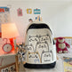 Black Korean Kawaii Cat School Backpack – Embroidered Nylon Bag, 5 Colours