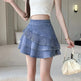 Elastic Waist short Denim Mini Jeans skirt - EX-STOCK CANADA