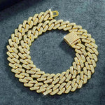 Hebilla de 14 mm Barra de enlace cubano Pulsera y collar de cadena 2pcs