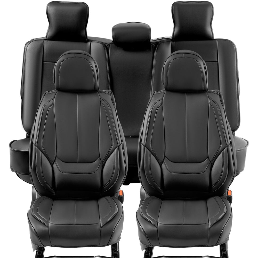 Seat Covers, Universal Car Seat Covers Full Set Seats, Front And Rear Seat, 13pcs Faux Leather Seat Cover, Full Enclosed Design, Detachable Headrest And Airbag Compatible, For Most Car SUV Truck EX-STOCK
