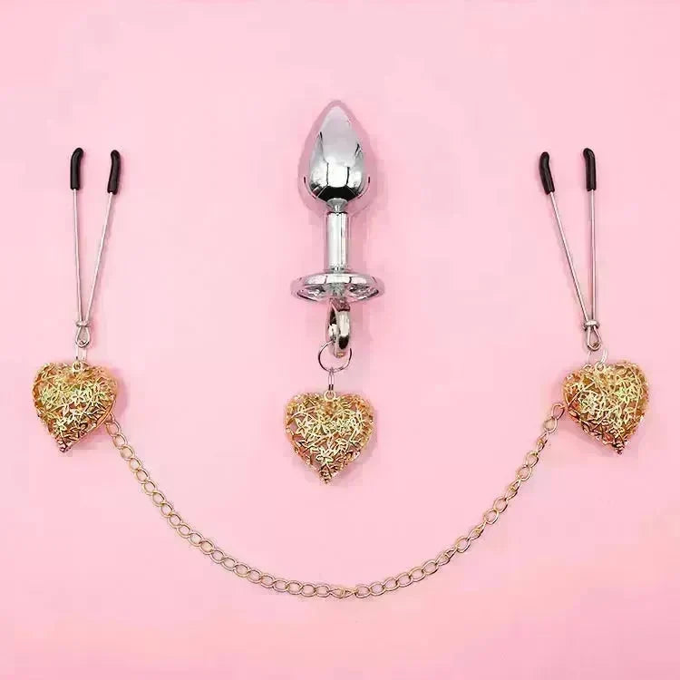 Love Chain Sex Toys Bell For Women Nipple Clamp Anal Plug - EX-STOCK CANADA