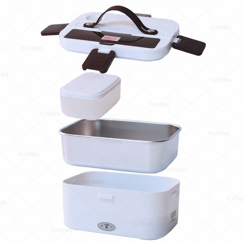 Household Car Portable Electric Heating Lunch Box 304 Stainless Steel 