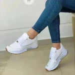 Fashionable Casual Lace-up Flat Shoes Women Shallow Round Toe Sports Outing Work Sneakers - EX-STOCK CANADA