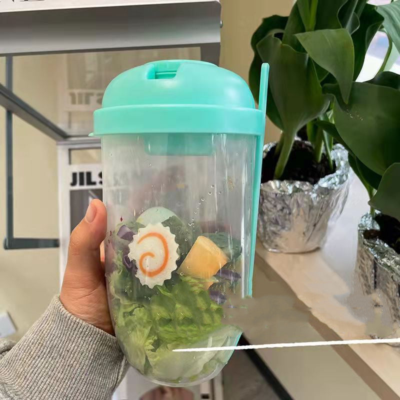 Breakfast Oatmeal Cereal Nut Yogurt Salad Cup Container Set With Fork Sauce Cup Lid Bento Food Taper Bowl Lunch Box EX-STOCK
