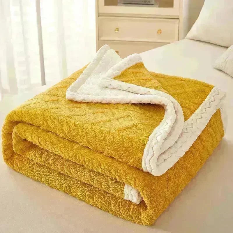 Blanket Double Thickened Warm Coral Fleece Sofa Winter Blanket - EX-STOCK CANADA