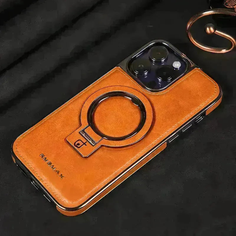 Étui de téléphone magnétique Business Resistant Cuir Cuir Cuir