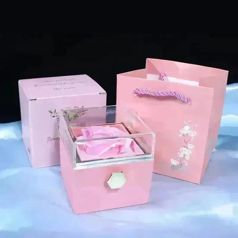 Rotating Soap Flower Rose Gift Box Creative Rotating Rose Jewelry Packaging Box Valentine's Day Gift For Women - EX-STOCK CANADA