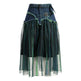 Street Fashion High Waist A-line Denim Mesh Midi Skirt - EX-STOCK CANADA