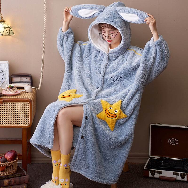 Coral Fleece Pajamas Nightgown Women - EX-STOCK Canada