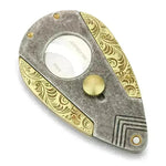 Stainless Steel Blade Solid Brass Engraved Double-edged Cigar Cutter - EX-STOCK CANADA