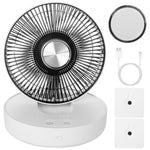 Foldable Rechargeable LED Desk Fan Wall Mounted Fan With Magnetic Remote Hanging Oscillating Fan With 4 Speeds 2 Brightness Time Setting Automatic Rotation EX-STOCK