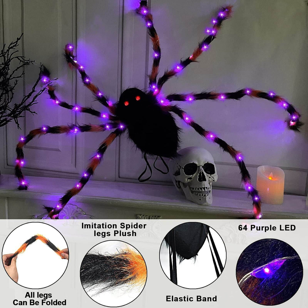 Halloween Spider Backpack Nine LED Modes Plush Sugar Bag EX-STOCK