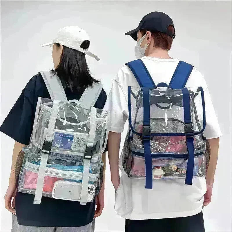Boy And Girl's Fashion Transparent Flap Travel School Duffel Bag Backpack - EX-STOCK CANADA