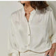 French Simplicity Loose And Lazy Style Silk Shirt For Women Autumn - EX-STOCK CANADA