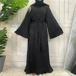 Moda bordado Satin Abaya Vestido Medio Oriente Fanche Plain Dubai Abaya