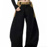 Retro Minority Design Inside-out Wear Stitching Baggy Jeans Pant For Women - EX-STOCK CANADA