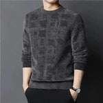 Winter Fleece-lined Chenille Pullover Sweater For Men