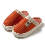 Zapatillas de peluche de rayas sólidas zapatos de vellón de oso cálido invernal
