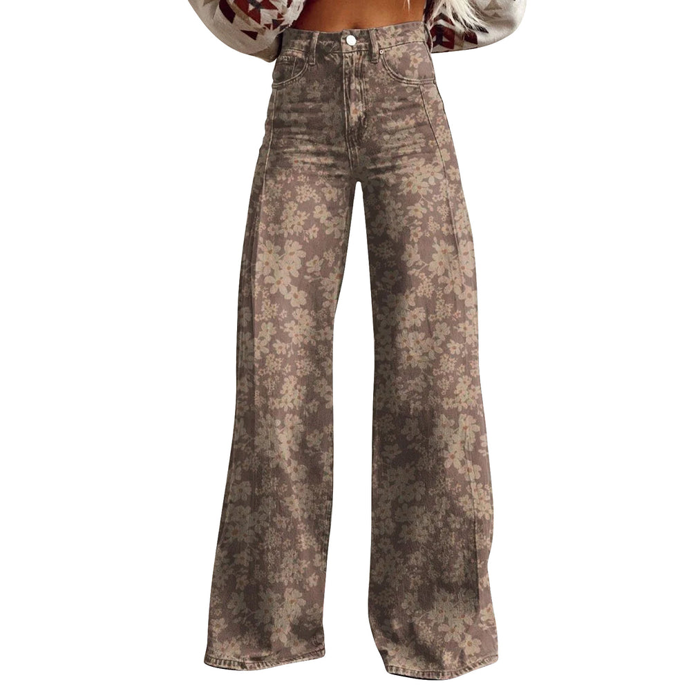 American And European-style Womens Flared Denim Jeans Made From Pure Cotton 