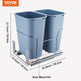 Pull-Out Trash Can, 35Lx2 Double Bins, Under Mount Kitchen Waste Container With Slide And Door Mounting Kit, 110 Lbs Load Capacity Heavy Duty Garbage Recycling Bin For Kitchen Cabinet, Sink EX-STOCK