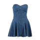 Fashion Tube Top Denim short mini Dress for Club - EX-STOCK CANADA