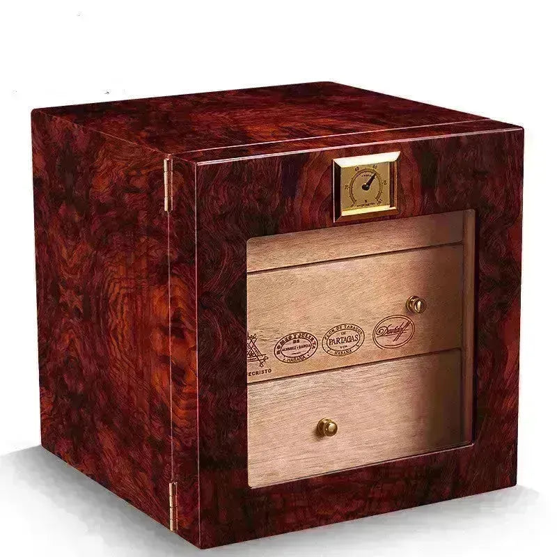 Lacquer Luxury Transparent Cedar Wood Cigar Humidors Box