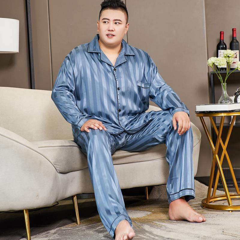 Cut Flower Fat Men's Pajamas Extra Ice Silk EX-STOCK