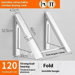 Punch-free Space Aluminum Foldable Invisible Folding Retractable Wall Hanger for Waterproof Hanging Underwear Coat Hanger - EX-STOCK CANADA