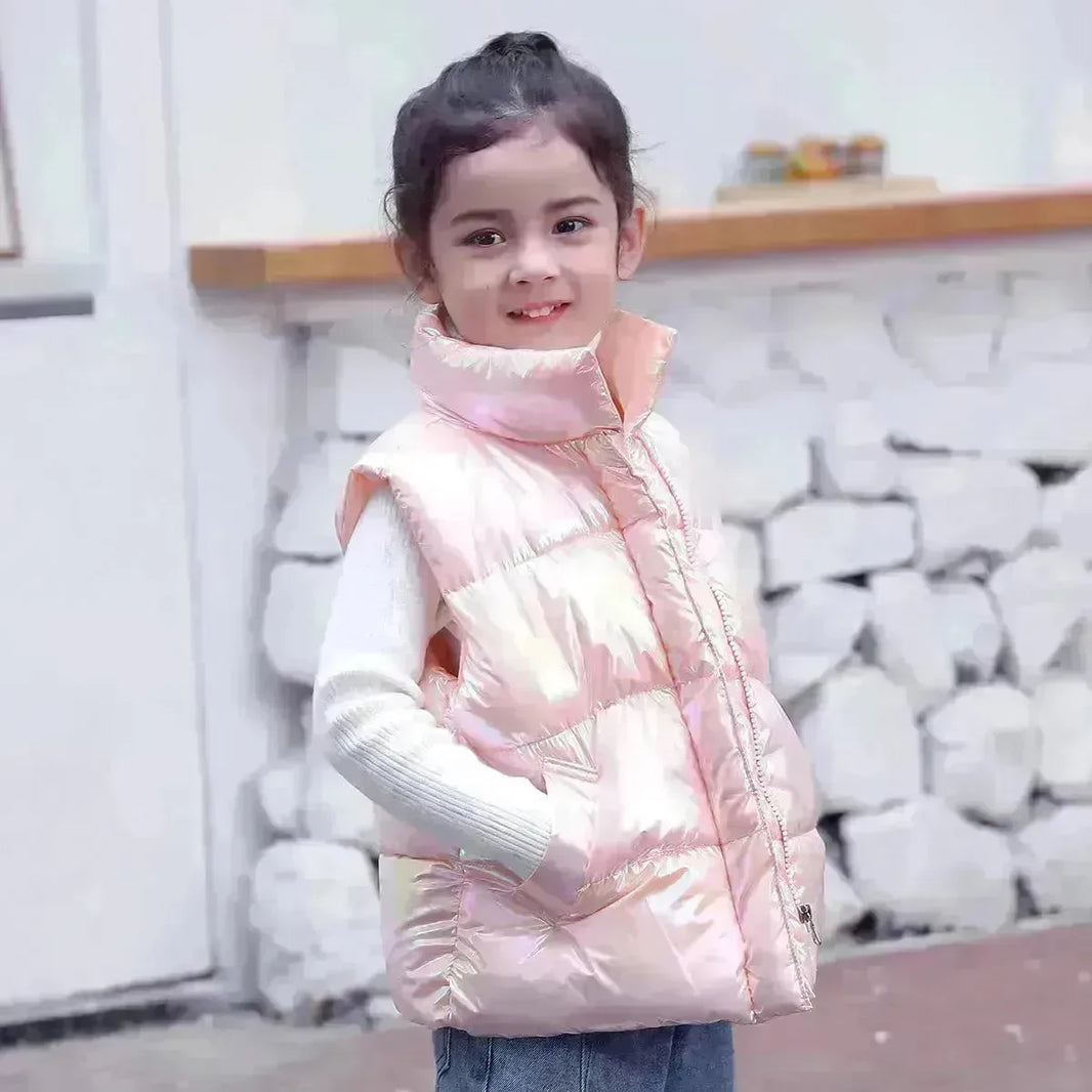 Down Cotton Vest Autumn And Winter Waistcoat Winter Clothing Children Sleeveless Puffer jacket - EX-STOCK CANADA