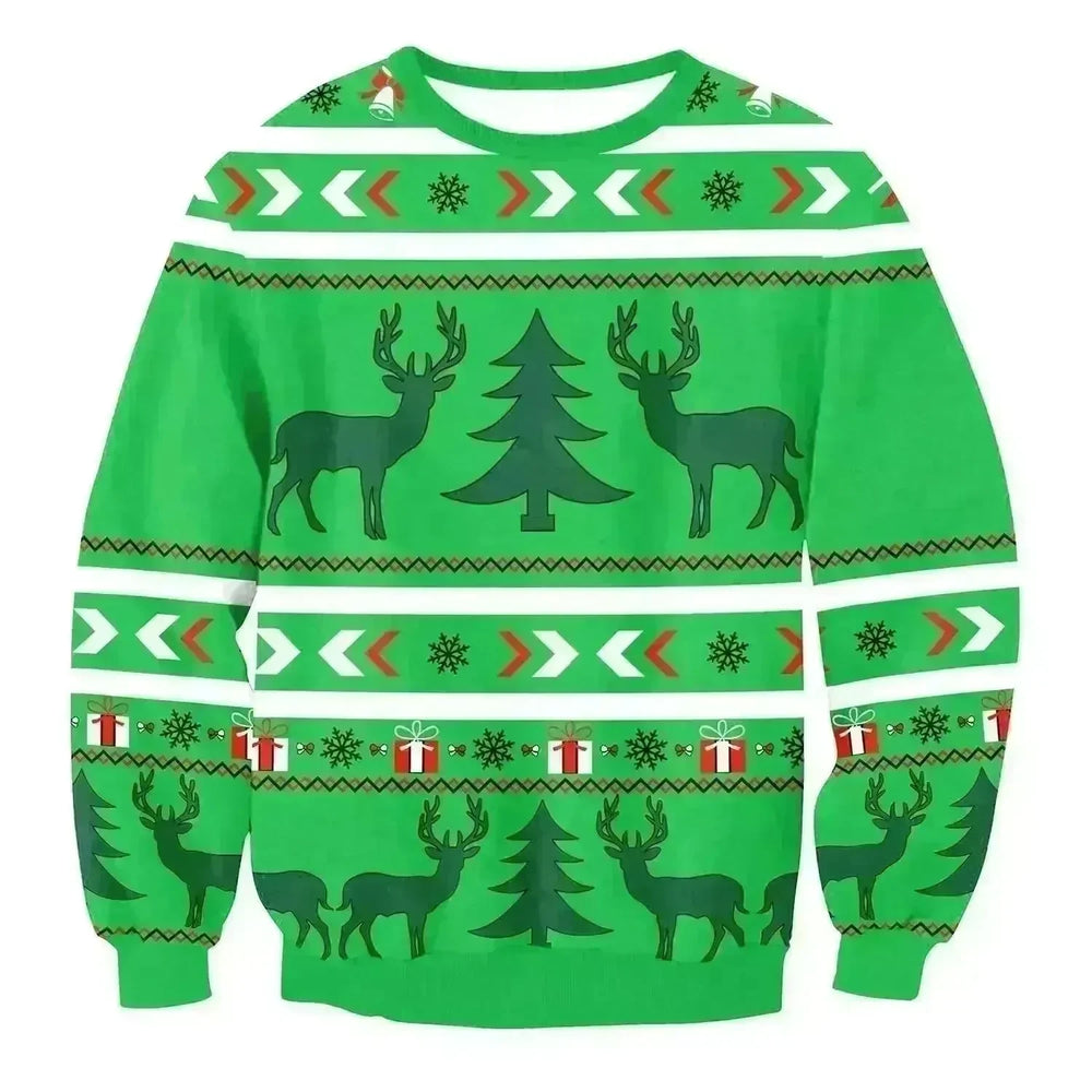 Autumn Winter Fashion Ugly Christmas Sweater Santa Elf Funny Pullover Womens Mens Print Sweaters Tops Clothing - EX-STOCK CANADA