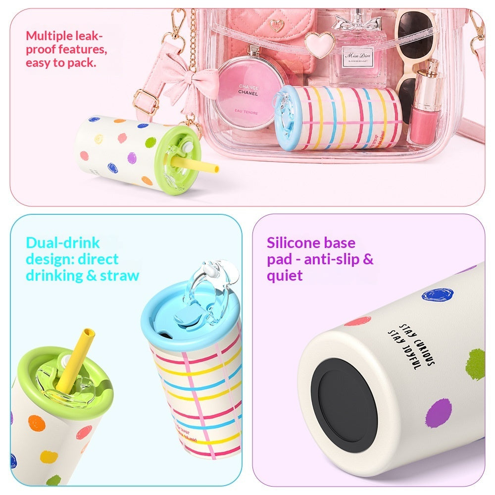 Kids Insulated Stainless Steel Straw Tumbler – 360ml Leak-Proof Cup with Cute Designs | 6 Styles 3