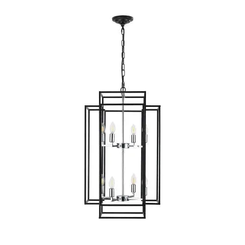 8 Lantern Tiered Chandeliers, Industrial Farmhouse Chandeliers