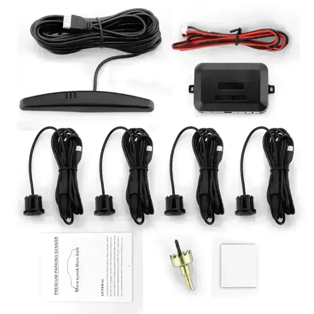 Auto Car LED Crescent Buzzer Radar Parking Sensor 4 Probes Car Camera EX-STOCK