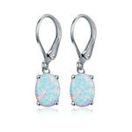Four-claw Oval Opal Earrings European And American Ornament - EX-STOCK CANADA