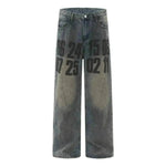 High Street American Washed angustiado holgado jeans holgados jeans pantalón unisex
