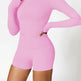 Women's Four Seasons Sports Suit, Women's Long Sleeve Round Neck Sports T-shirt And High Waist Tight Shorts Yoga Suit. EX-STOCK