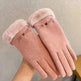 Fleece Lined Padded Warm Keeping Cute Suede Riding Gloves - EX-STOCK CANADA