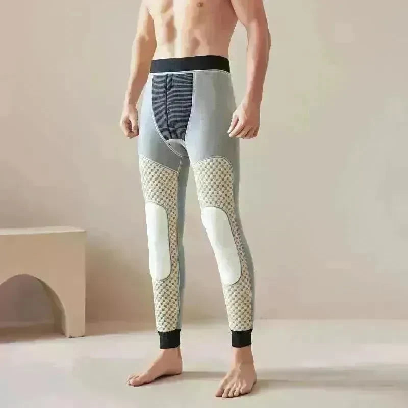 Men's Cotton Pants Graphene Waist Support Fleece-lined Long John - EX-STOCK CANADA