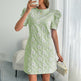 Women's Puff Sleeve A-Line Mini Dress Crew Neck Floral Casual Summer Dress EX-STOCK