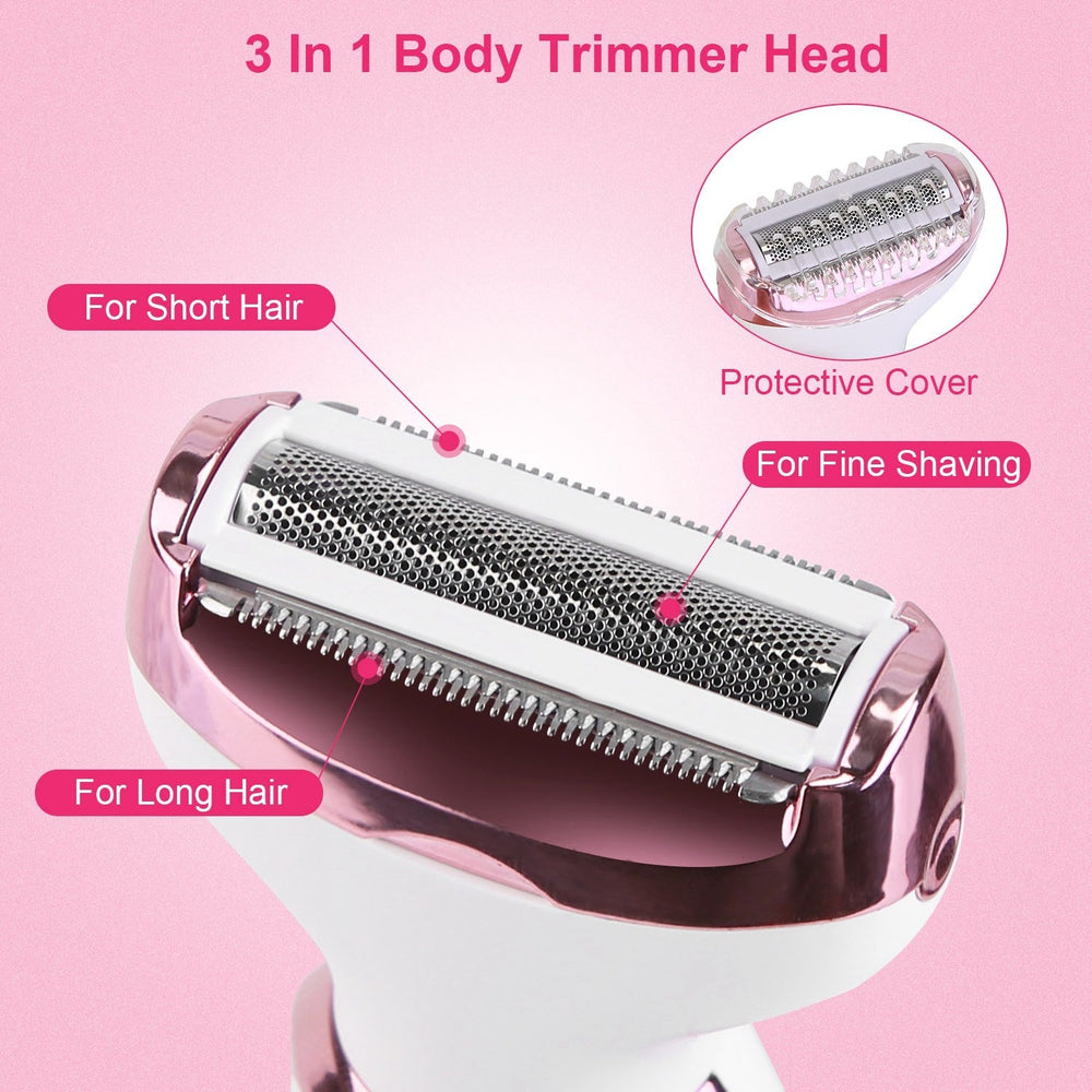 1Pc 4 In 1 Electric Razor For Women Painless Grooming Kit Rechargeable Eyebrow Nose Hair Pubic Hair Bikini Trimmer Face Shaver EX-STOCK