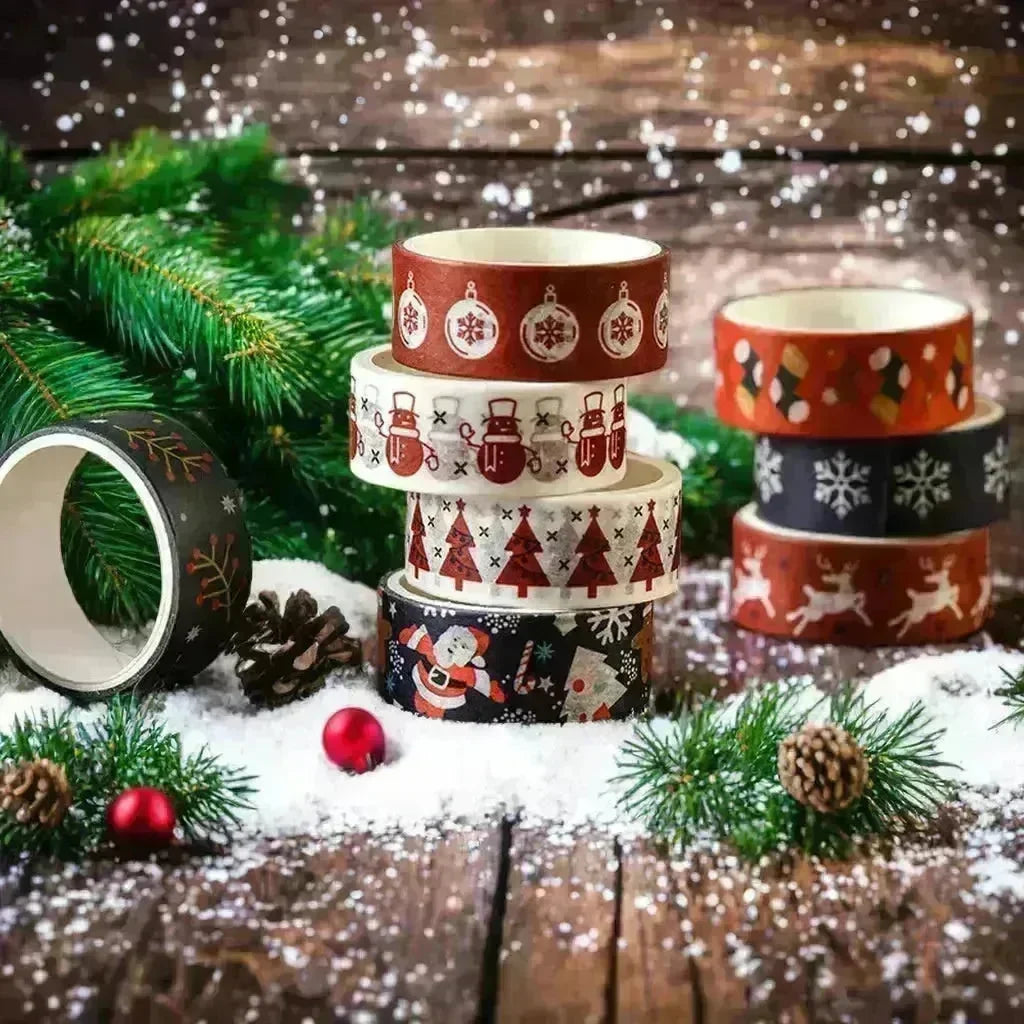 Creative Christmas Gift And Paper Adhesive Tape Journal Tape Christmas Decoration Material Cute Christmas Tape - EX-STOCK CANADA