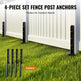 Fence Post Anchor Repair Kit, 4 Pack Inner Diameter 2 X2 Inches Heavy Duty Steel Fence Post Support Stakes, Anchor Ground Spike For Repair Tilted, Broken Wood Fence Post EX-STOCK
