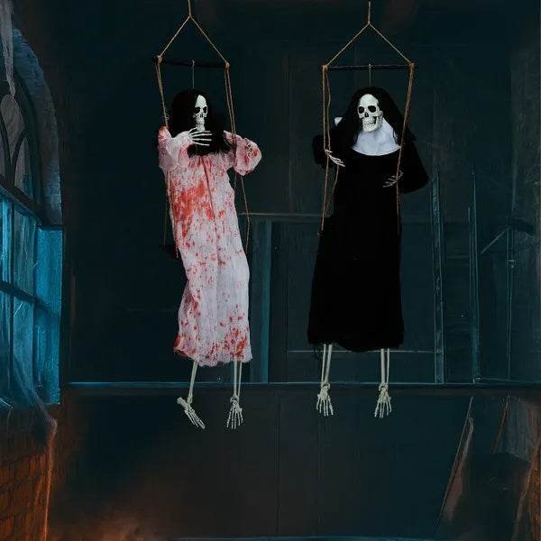 Outdoor Halloween Decorations 2 Packs Hanging Ghosts Decor With Lighted Up Eyes And Horror Scream, 3ft Scary Grim Reaper Swinging Ghost Flying For Yard Patio Lawn Garden - EX-STOCK Canada