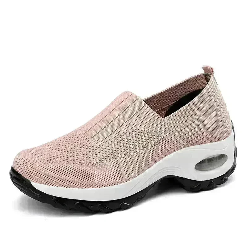 Mesh Sports Shoes Breathable Slip On Air Cushion Sneakers Casual Thick Bottom Heightened Shoes for Women - EX-STOCK CANADA