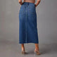 Women's Fashion Slimming front split Midi Denim Skirt - EX-STOCK CANADA